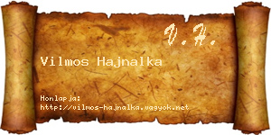 Vilmos Hajnalka névjegykártya